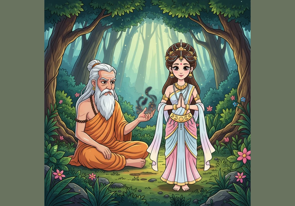 While wandering together, Urvashi unknowingly steps into a sacred forest where women are forbidden to enter by ancient magical laws. As she crosses th