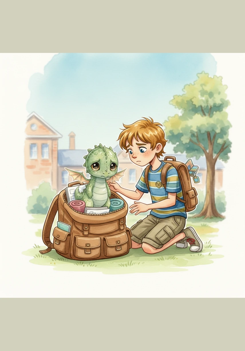 Fern hung his little head sadly as he explained that he had been trying to fly home to his cloud. His wings were simply too small and had grown tired, causing him to land in the wrong bag by mistake.