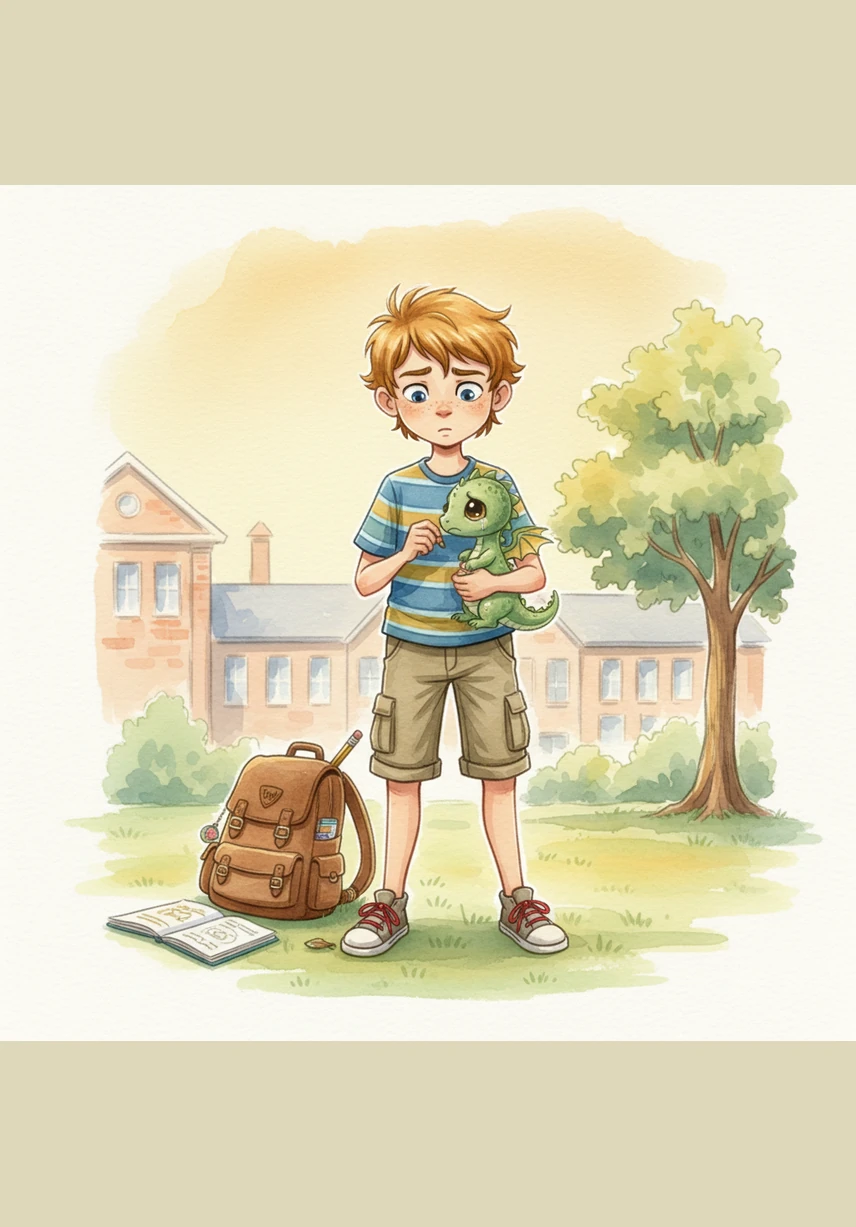After the school day ended, Leo ran to the top of a grassy hill where the breeze felt strong and steady. He opened the lunchbox and let Fern crawl out onto his palm, encouraging him to try one more time.
