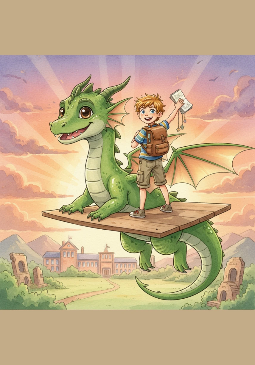 From high above, Fern looked back and gave a happy wave to the boy who had helped him. Leo smiled and waved back, knowing that even a simple Monday could turn into a magical adventure.