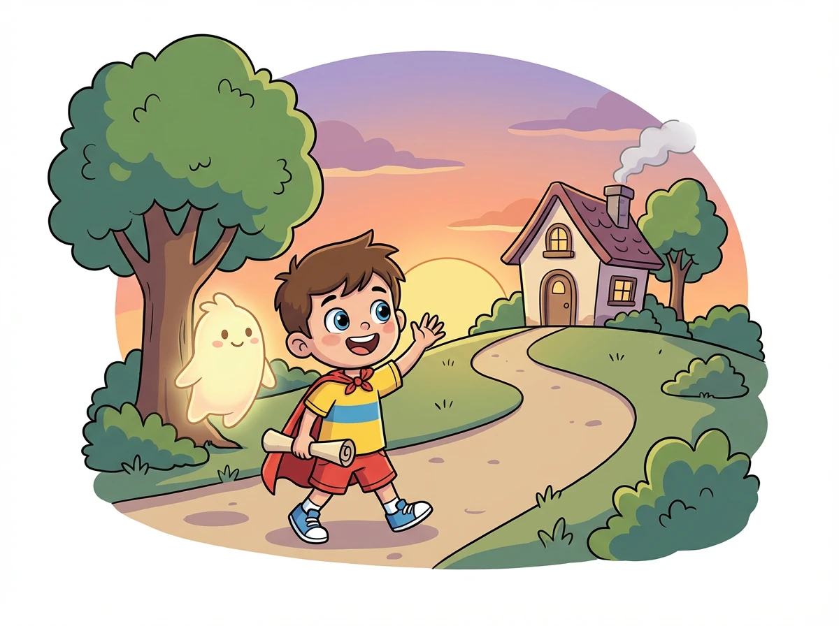 Leo voltou para casa com Aurora, sabendo que havia vivido uma grande aventura e feito uma amizade para a vida toda. Ele guardou o mapa como lembrança de sua incrível jornada.