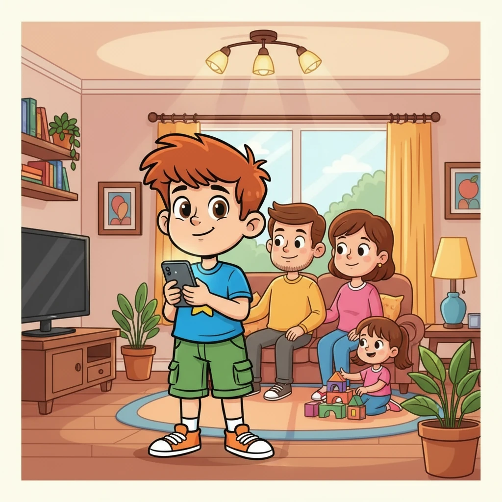 The next day, the power came back, and Leo's phone buzzed to life. He looked at it, then at his family. He realized he didn't feel the same pull towards the screen as before. The real world felt more vibrant now.