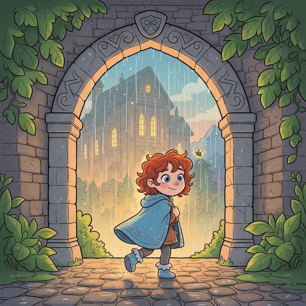 You arrive at the quiet Magic Academy, a soft, welcoming glow visible through the gentle curtain of rain. The air feels wonderfully fresh and clean, carrying the earthy scent of wet leaves and ancient, cool stone. A profound sense of peace settles over you as you step under a wide, sheltering archway, leaving the outside world behind. You feel a gentle warmth beginning to envelop you.