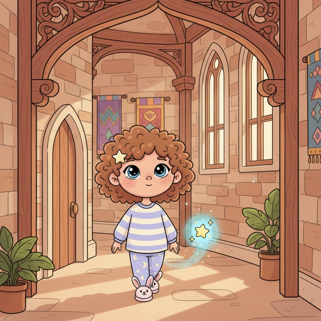 After a while, the wisp gently leads you out of the library and along another quiet, winding corridor. The academy feels like a gentle, old friend, embracing you in its quiet warmth and wisdom. You continue to walk slowly, mindfully, enjoying the journey.