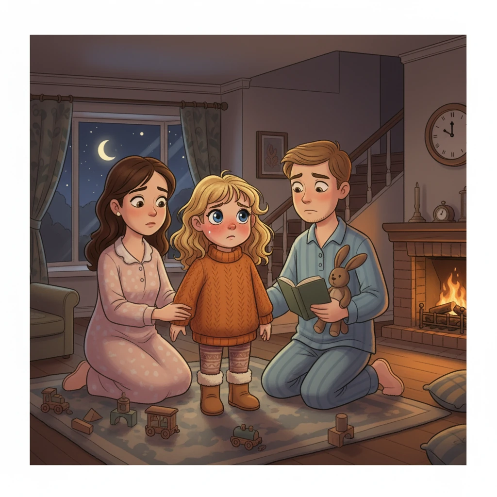 Chaque soir, malgré les efforts de ses parents, Lila n'avait pas assez joué. Elle refusait d'aller se coucher, les yeux pleins d'insatisfaction et les joues rouges de fatigue.