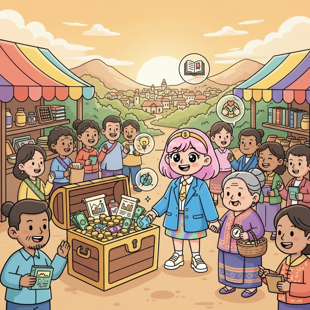 เวลาผ่านไป น้องออมสินเติบโตขึ้นพร้อมกับธุรกิจที่มั่นคง เธอไม่ได้รวยแค่เงินทอง แต่รวยด้วยความรู้ ประสบการณ์ และมิตรภาพที่ได้จากการเดินทางครั้งนี้