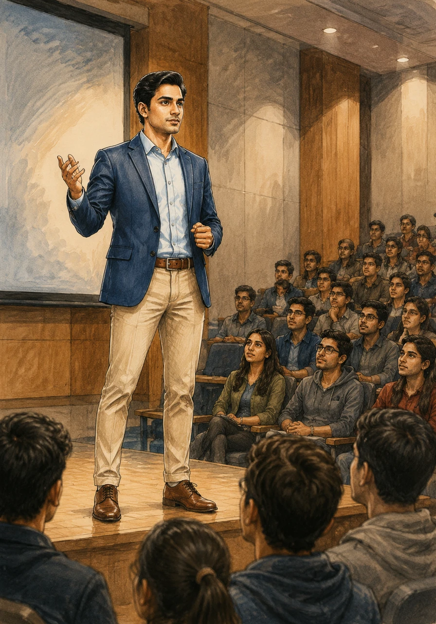 Aryan concludes with a powerful message: while software developers build the digital world, civil engineers build the physical world that supports it. He calls on the audience to reform the curriculum and engineer a future where Uttar Pradesh leads the way in innovation.