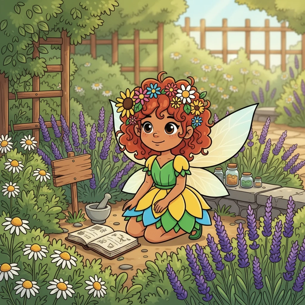 Luego, Flora encuentra un rincón dedicado a las plantas medicinales. La manzanilla y la lavanda, con sus propiedades curativas, despiertan su interés por la salud y el bienestar. Aprende sobre sus usos tradicionales y cómo pueden ayudar a las personas.