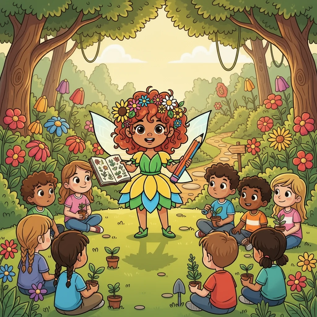 Finalmente, Flora regresa a casa con una nueva comprensión del mundo vegetal. Con su cuaderno lleno de dibujos y conocimientos, decide compartir su amor por las plantas con el mundo, inspirando a otros a cuidar y apreciar la naturaleza.