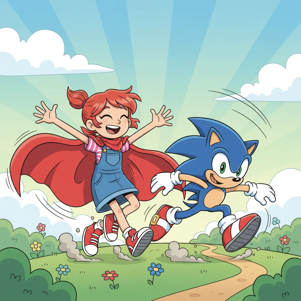 Ruby laughed joyfully mid-spin, her combat cape flowing dramatically, while Sonic grinned mid-dash, relishing the thrill of their perfect, synchronized teamwork. Every challenge became an exhilarating dance.