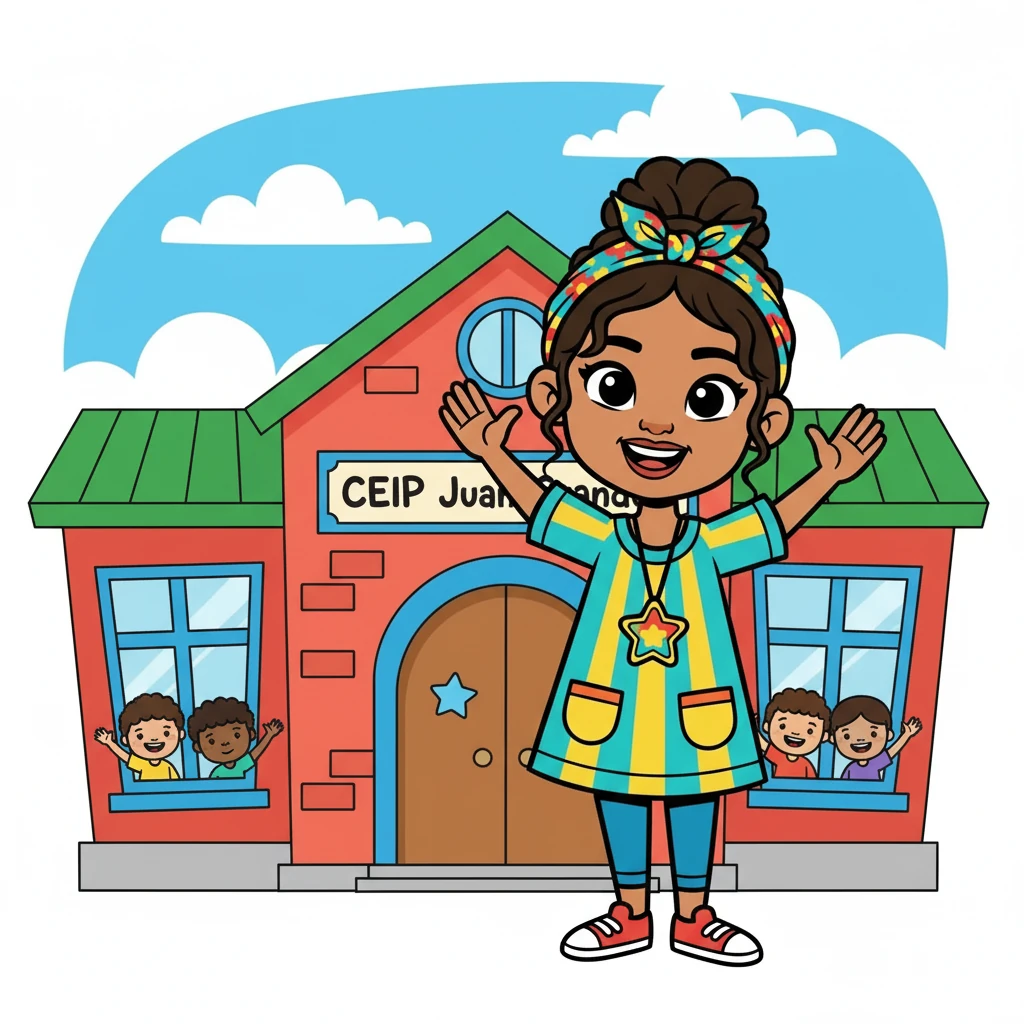 Silvia, una maestra llena de energía, llegó al CEIP Juan Grande. La profe del grupo de 3B estaba enferma, así que Silvia la reemplazaría.  Con una sonrisa, se preparó para conocer a sus nuevos alumnos.