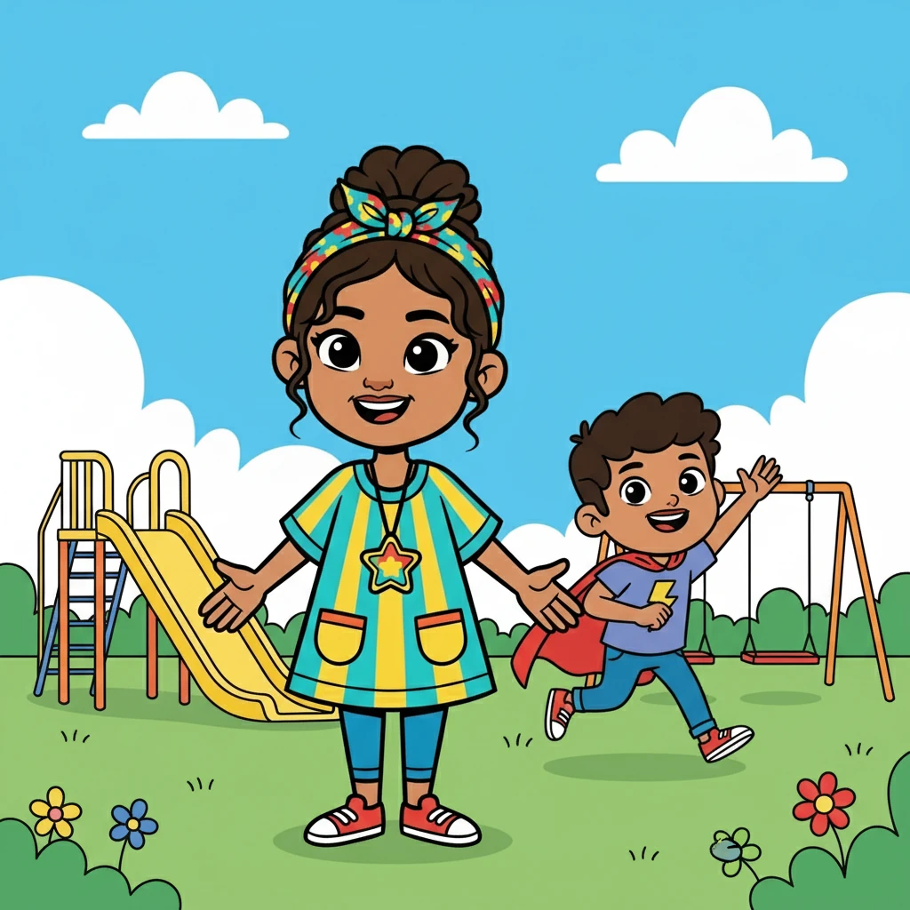 Noah, el 'superhéroe', siempre llegaba un poco tarde, pero con una gran sonrisa. Silvia le daba la bienvenida, sabiendo que su energía era contagiosa. ¡Un héroe siempre es bienvenido!