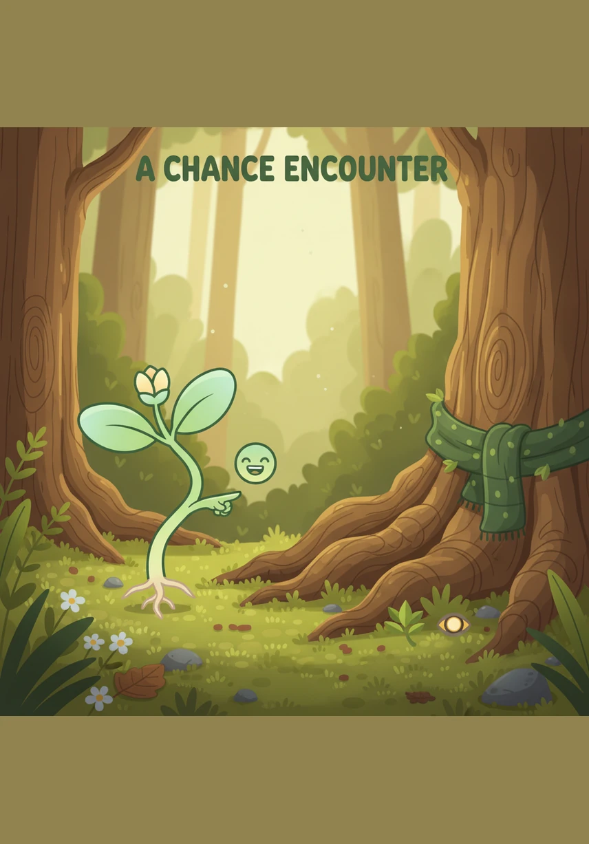 Sprouty began to look around and noticed the colorful wildflowers and busy ladybugs living right at his feet. He realized that if he were already a giant, he might have missed the tiny magic happening right here on the forest floor.