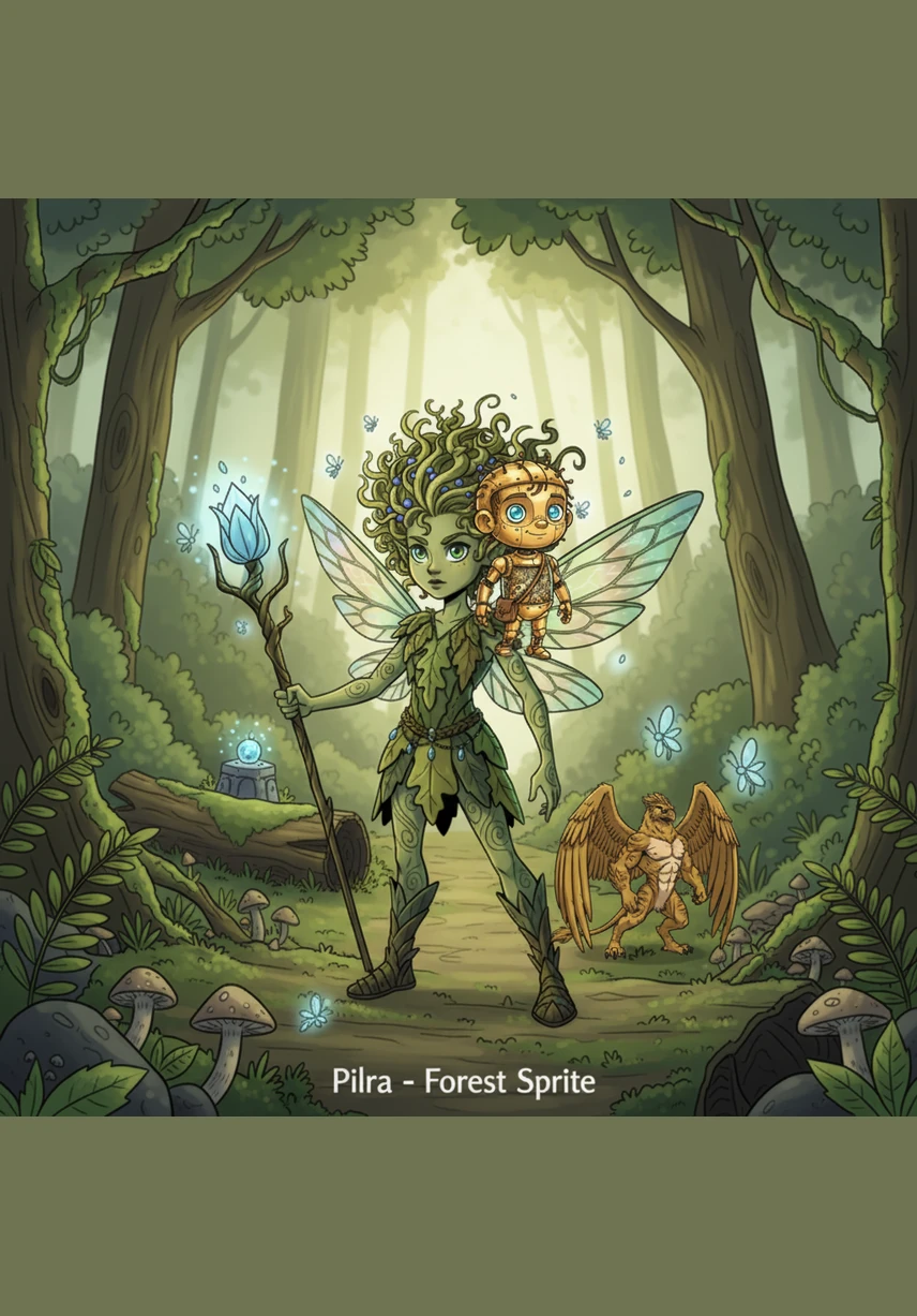 In the heart of the Whispering Woods, a spirited forest sprite named Elara noticed the ancient glow-flowers were beginning to dim. She knew the magic of their floating world was fading and felt a call to find its source. With a satchel of seeds and a brave heart, she stepped beyond the familiar trees into the unknown.
