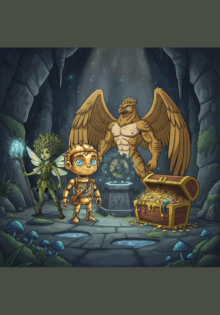 As they spoke, the Star began to pulse with a soft, rhythmic light that matched their heartbeats. A brilliant explosion of color filled the cave, surging upward through the earth and into the sky above. The magic of their friendship had reignited the world's ancient power, turning the gray stone into a brilliant sun.