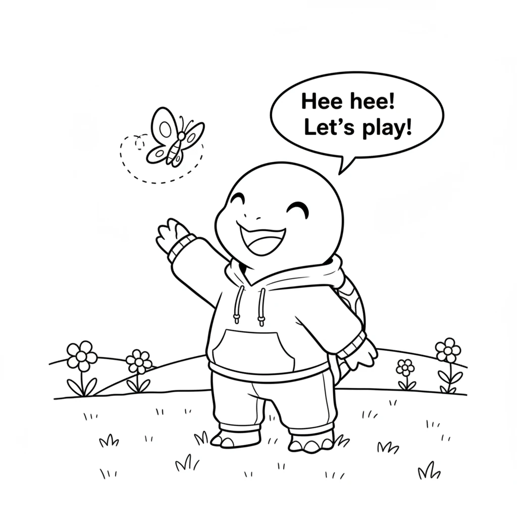 The butterfly danced and twirled in the air. Terra giggled as she watched her new friend. They played a quiet game of chase, with Terra slowly followi