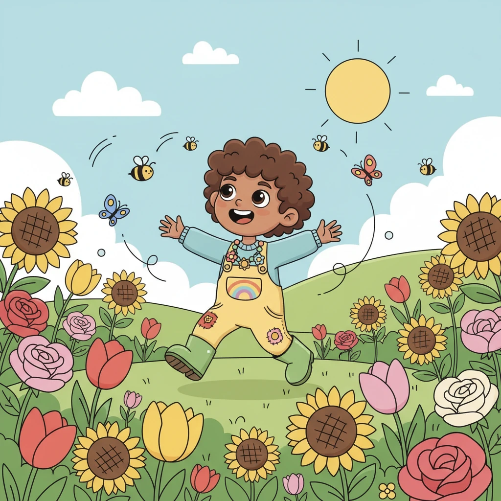 May and June burst forth with an explosion of color and fragrance. Gardens overflowed with blooming tulips, roses, and sunflowers, buzzing with busy bees. Pip spent her days flitting among the blossoms, marveling at the butterflies dancing on the warm breezes. The sun shone brightly, making every day feel like a joyful celebration.