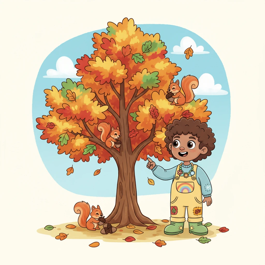 When September arrived, a gentle crispness entered the air, and the leaves on the trees began their magnificent transformation. Hints of red, orange, and gold started to appear, like an artist slowly painting the landscape. Pip watched squirrels busily gathering acorns, preparing for the colder days ahead. The days still offered warmth, but the evenings grew cooler.