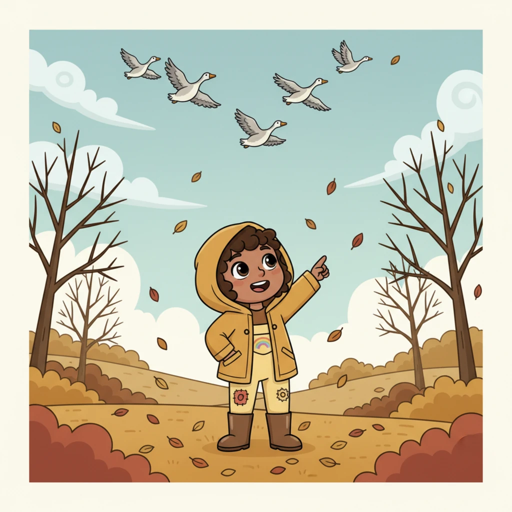 November brought cooler winds and a more subdued palette to the trees, as most leaves had now fallen. The landscape began to look stark and beautiful, with skeletal branches reaching towards the sky. Pip watched geese fly south in perfect V-formations, a clear sign that winter was truly on its way. She started to feel a cozy anticipation for the season of quiet rest.