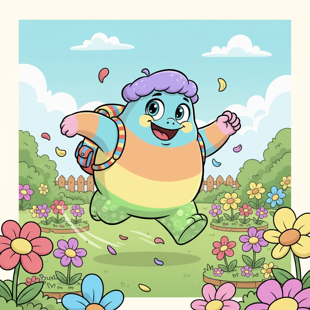 Decis să iasă la joacă, Cocolosul și-a pus hainele de joacă, și-a luat traistuța cu jucării și a ieșit în curte. A alergat vesel printre rondurile de flori, simțind vântul blând și parfumul dulce al primăverii.