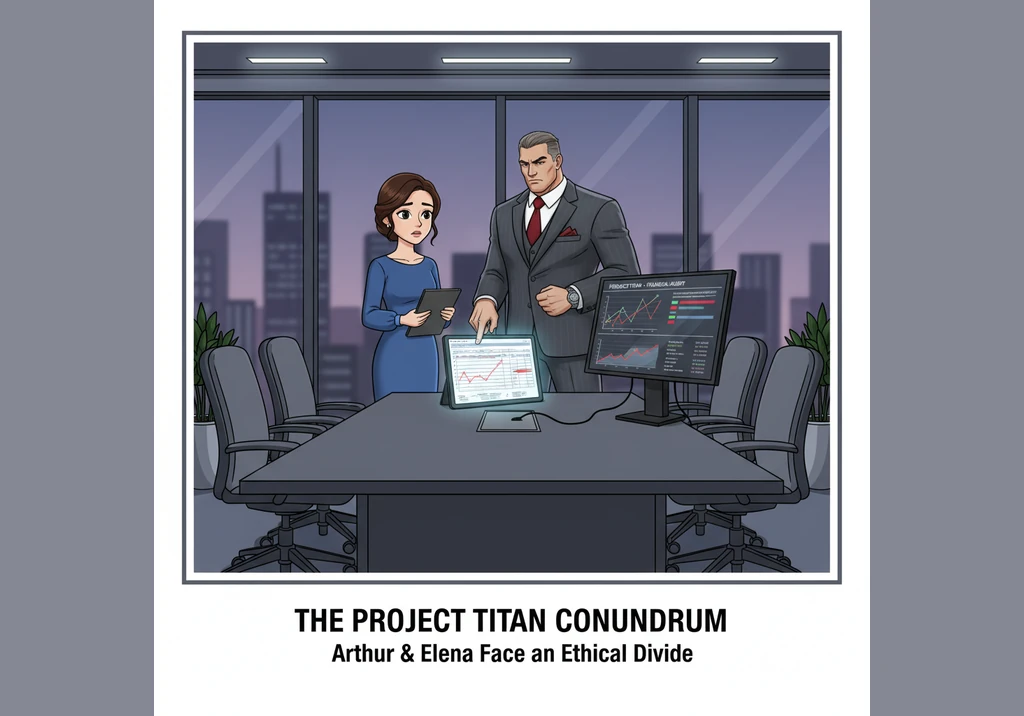 Confronted with a difficult ethical decision that could jeopardize the company's future, Arthur and Elena work as a seamless team to find an honorable