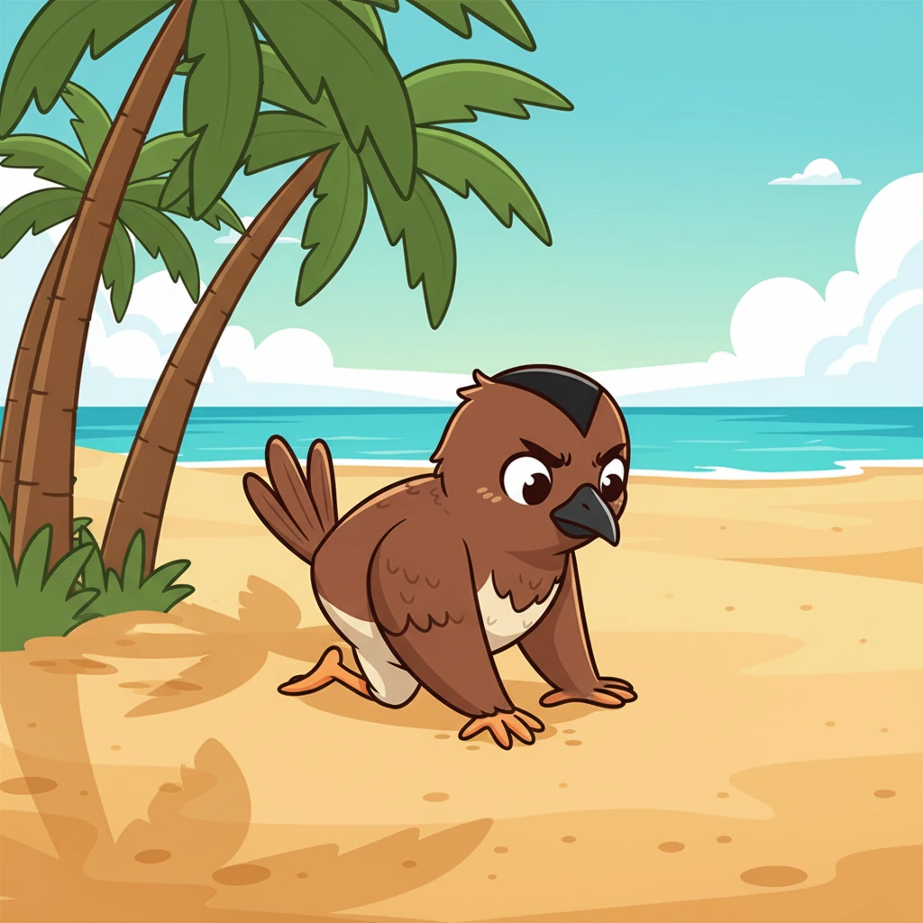 She stopped by a cluster of swaying palm trees, their shadows offering a brief, cool respite. But the sand here felt too soft, not quite right.