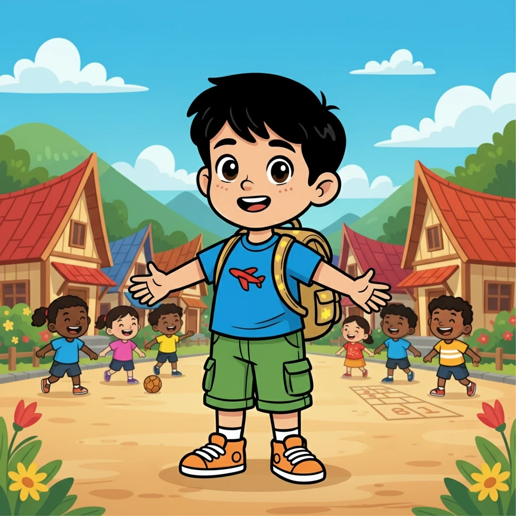 Budi adalah seorang anak laki-laki yang ceria dan penuh semangat. Ia tinggal bersama keluarganya di sebuah desa yang indah, di mana ia selalu bermain dengan teman-temannya. Suatu hari, Budi merasa ingin melakukan sesuatu sendiri, tanpa bantuan orang lain.