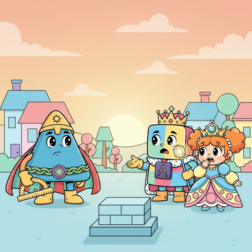 Бір күні таңертең, күн көкжиектен көтерілгенде, Түзу сызық жігіт еш жерден табылмады. Оның әдеттегі орны бос тұрды, бұл барлық пішіндерді қатты алаңдатты. Патшалықта тыныштық орнады, барлығы оның қайда жоғалғанын білгісі келді.