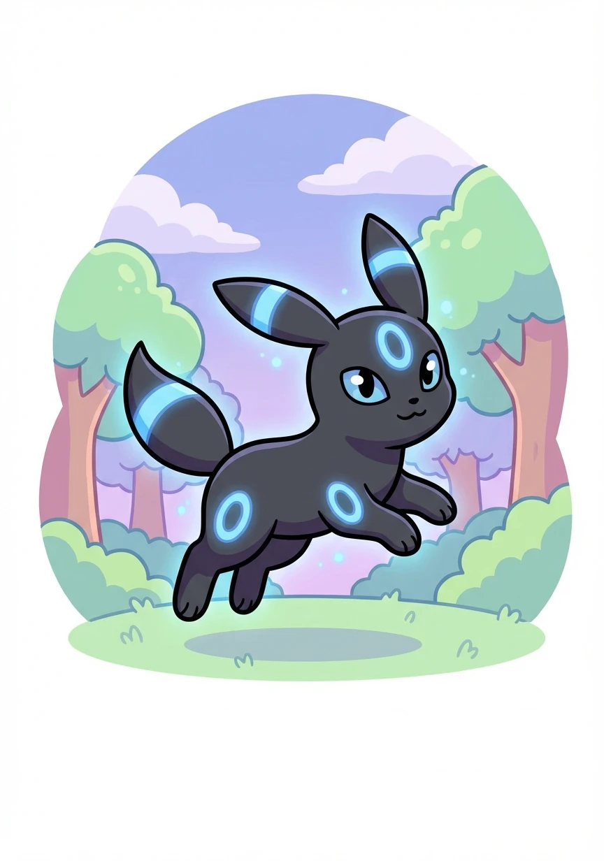 A continuación, aparece un Umbreon Shiny, cuyo cuerpo negro está adornado con anillos azules luminiscentes. Su elegancia cautiva a todos.