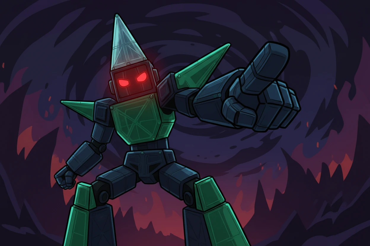 غاندام الشر، يظهر من الظلام، عينيه تشتعلان باللون الأحمر، وهو يهدد السلام. إنه يمثل كل ما هو سيئ وقبيح في الكون.