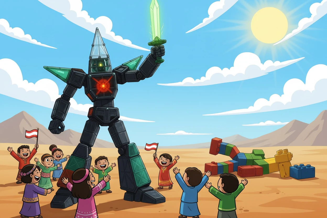 بعد المعركة، يقف غاندام الخير منتصرا، رمزا للأمل والشجاعة. الجميع يحتفل بالنصر، ويتعلمون أن الخير دائمًا ما ينتصر على الشر.