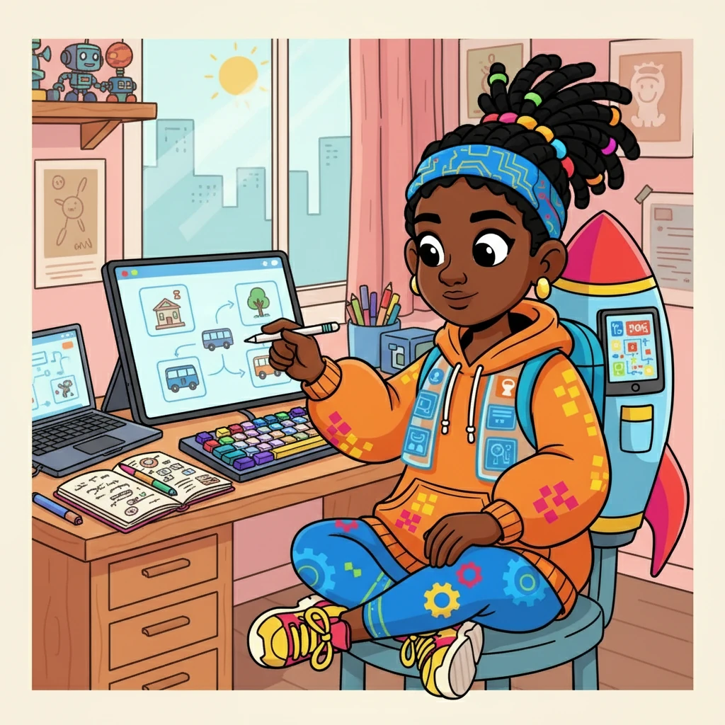 Inspired, Amina began to formulate her own project: a user-friendly app designed to connect citizens with essential public services. She worked tirelessly, sketching designs and writing code, driven by her desire to help her community.