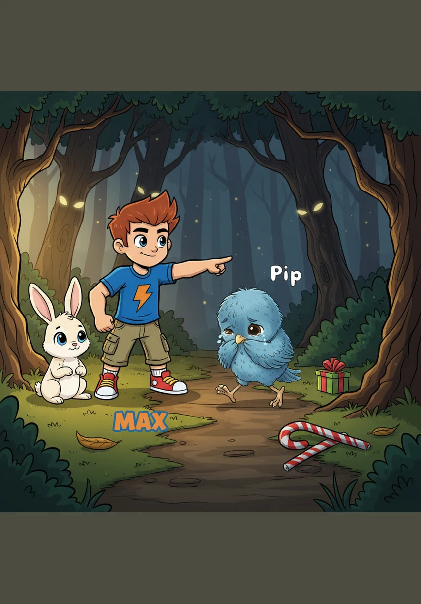 Max stood at the edge of the Whispering Woods, clutching a worn compass he found in his grandfather's trunk. The trees seemed to lean in, their leaves shimmering with a mysterious and inviting light that sparked his curiosity.