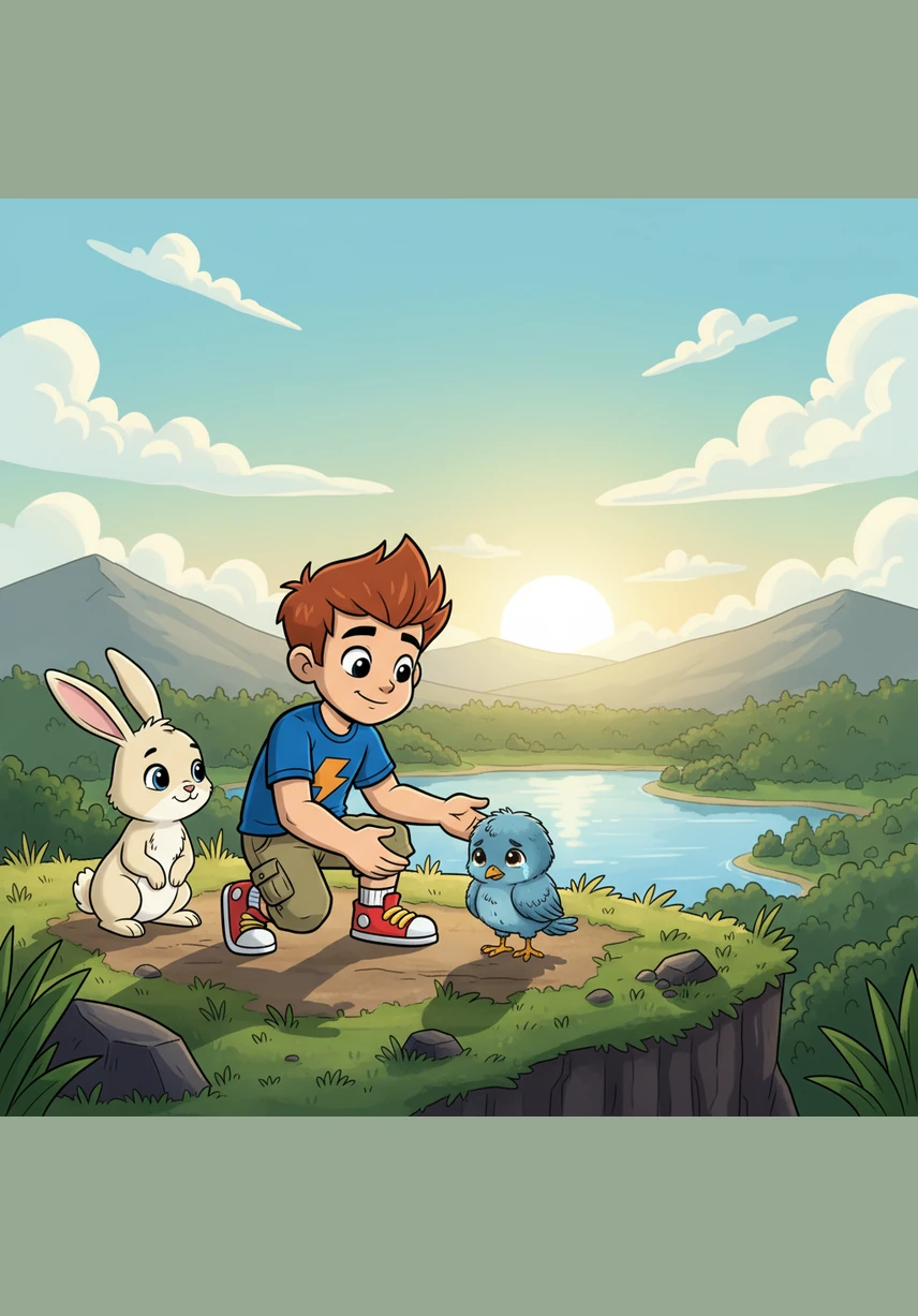 At the top of the ridge, he found an old wooden telescope mounted on a sturdy pedestal. He peered through the lens and saw a distant castle shimmering on the horizon, hidden behind a veil of soft, white clouds.