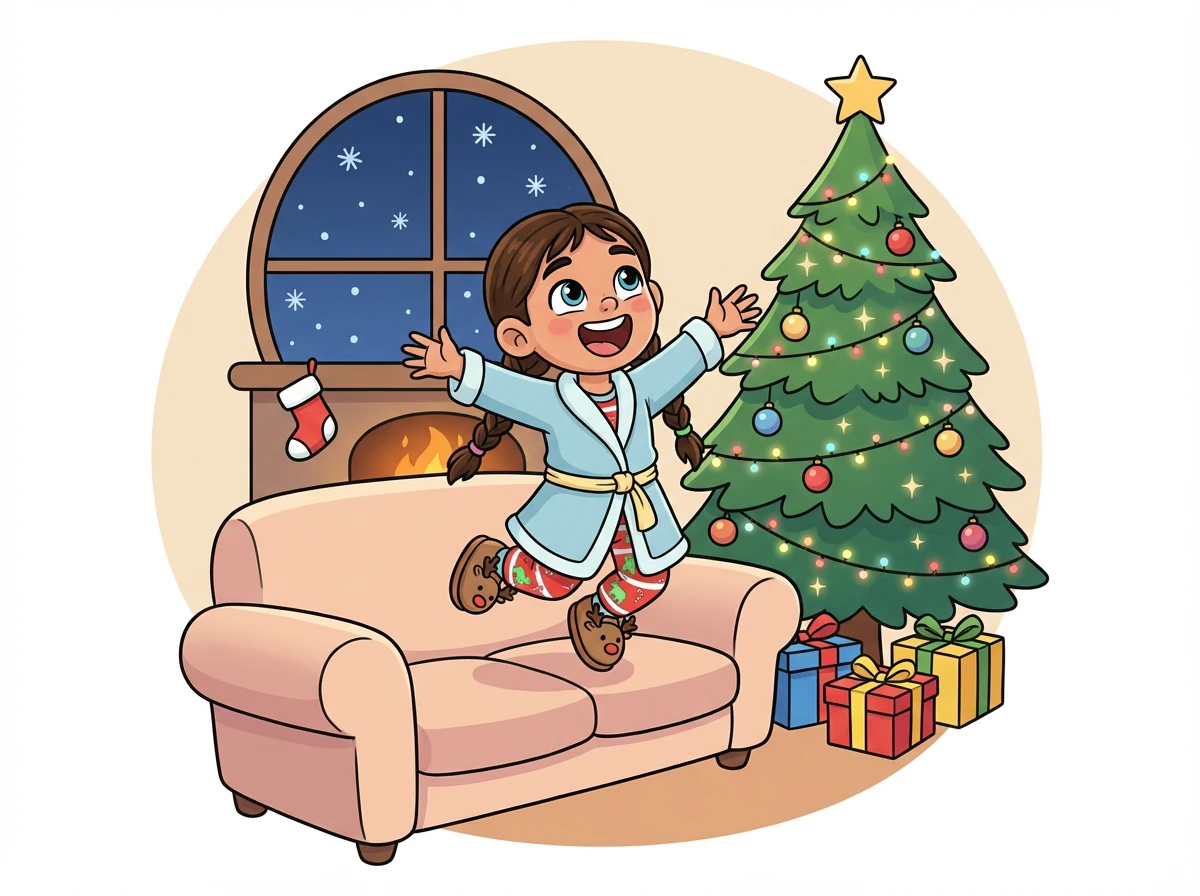 It was Christmas Eve, and Alexandra was bursting with excitement. She couldn't wait for Santa Claus to visit and bring her presents.