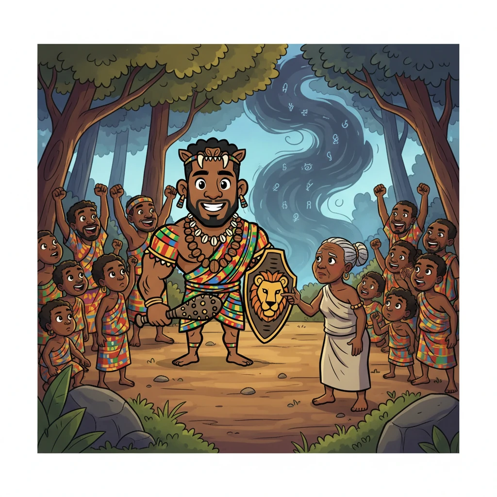 In the ancient Bini kingdom, Joromi, a fearsome warrior, was renowned for his strength. Tales of his battles echoed throughout the land. But his aged mother warned him to never venture to the Land of the Spirits, a place of immense power and peril.
