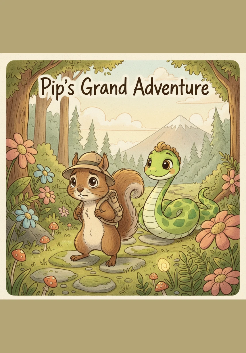 With a cheerful wiggle, Pip sets off on his journey, wearing a tiny sun hat made from a sturdy chestnut leaf. He glides gracefully through a field of giant daisies that sway in the gentle morning breeze.