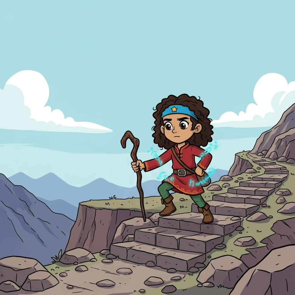 Aella began her descent, her boots crunching on the rocky path. She moved with practiced grace, her eyes constantly scanning the horizon for any sign of danger. The whispering runes on her armor seemed to guide her steps.