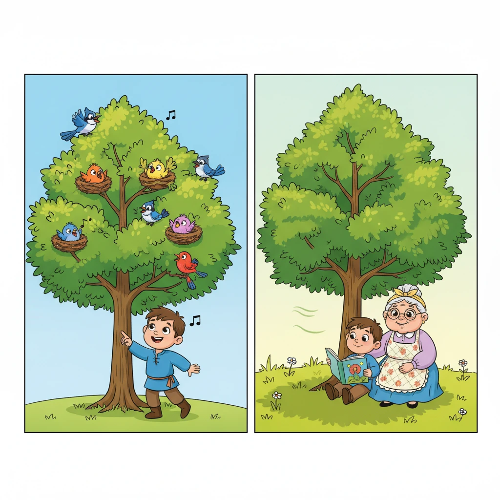 Just as his grandmother had promised, the larch became a haven for many. Birds built their cozy nests among its branches, singing cheerful songs. Its growing canopy offered cool shade on sunny days, a perfect spot for Vanya to read or simply dream.
