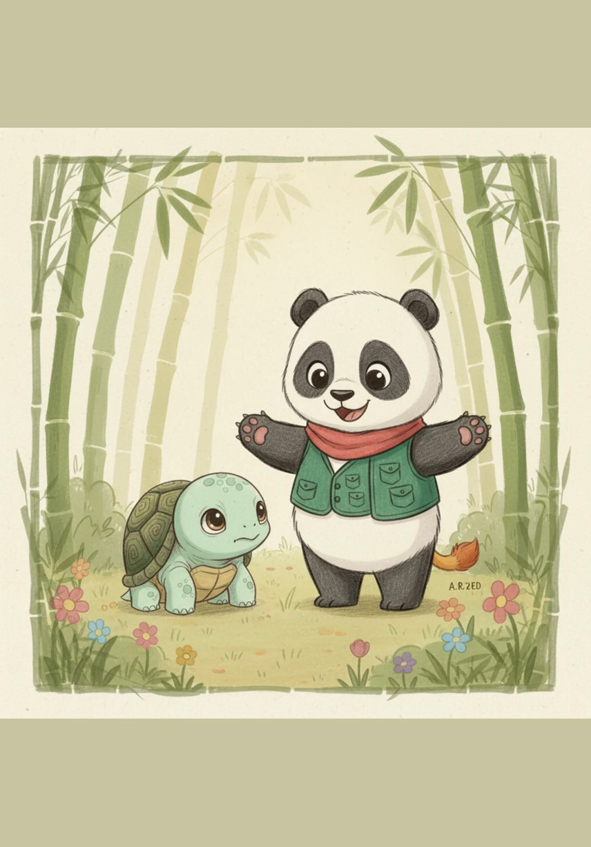 Pip the Panda spots the fire truck from across the room and runs over, feeling very excited to play. He reaches out his paws, wanting to zoom the truck across the floor as fast as he can right away.