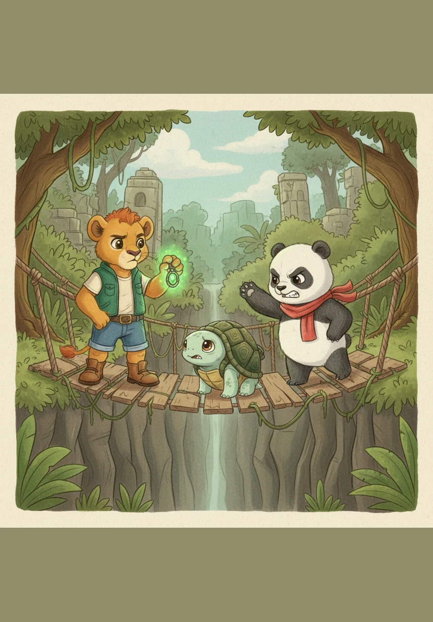 Both Pip and Toby hold onto the fire truck, neither wanting to let go as they tug back and forth. Pip pulls with a grunt, while Toby holds on tight, feeling overwhelmed and confused by the sudden movement.