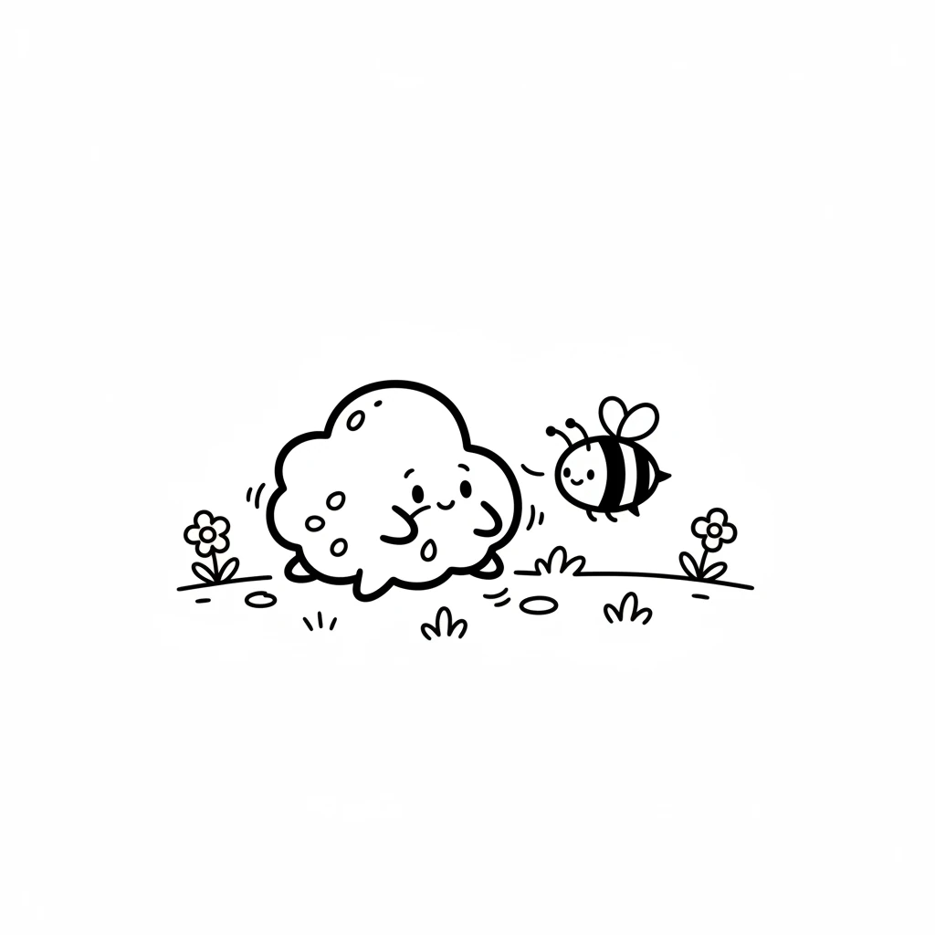 Together, Pip and Buzz carefully gathered the shimmering dew. Pip held the water in his soft cloud body, while Buzz guided him with a gentle buzz. They worked as a wonderful team.