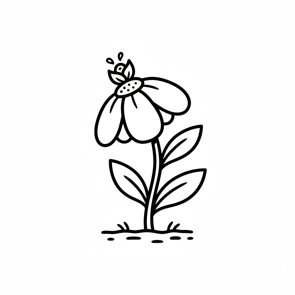 Slowly, magically, the flower began to perk up! Its petals lifted, and its leaves turned a brighter green. A tiny, happy bud started to unfurl.