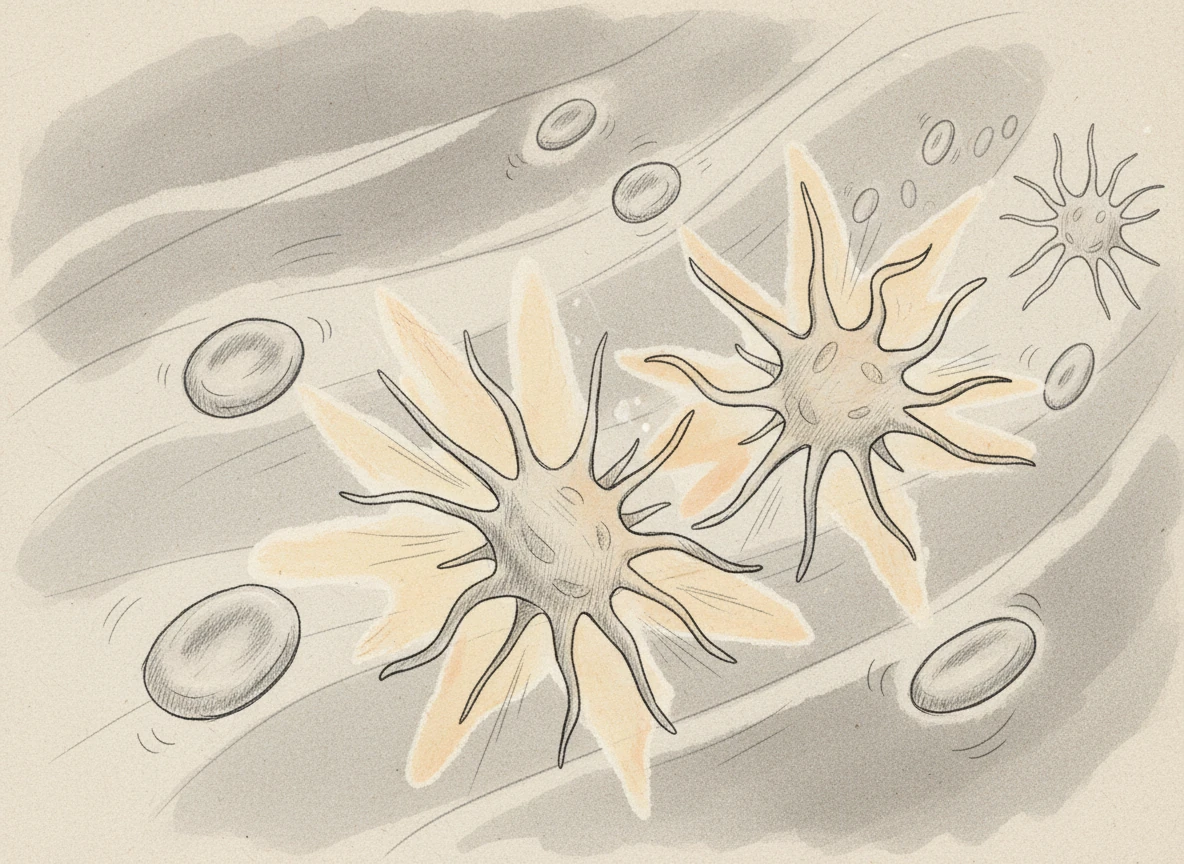 The first platelets to arrive undergo a dramatic transformation, shifting from smooth discs into spiky, star-shaped defenders. They release their own chemical flares, calling out to every other platelet in the vicinity to join the fight.