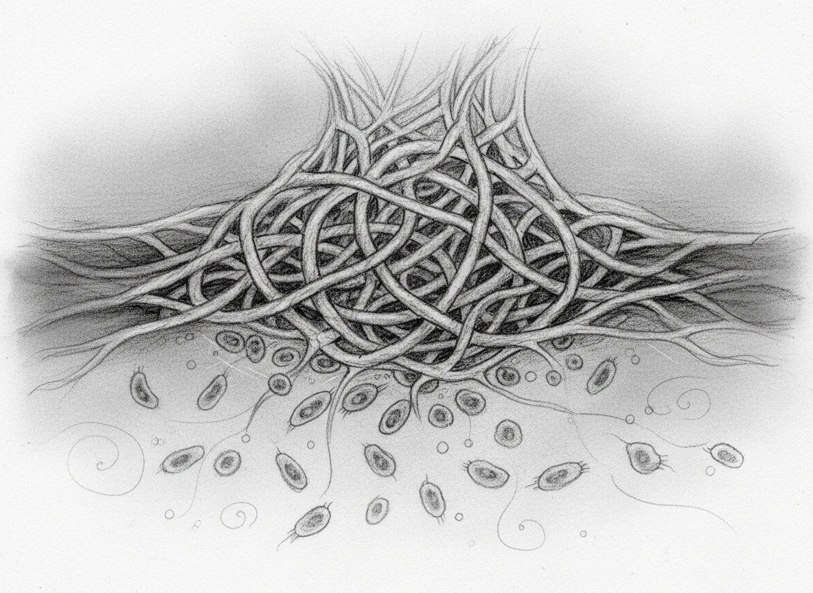 With the fibrin mesh fully formed, the wound is now protected by a sophisticated biological shield. Safe beneath this masterfully crafted clot, the body’s cells begin the quiet, steady work of rebuilding the damaged tissue.