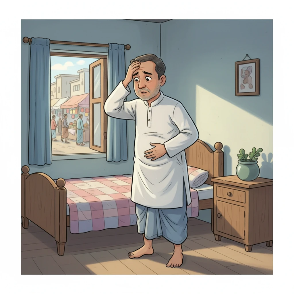 আবুল সাহেব কুড়িগ্রামের একজন ব্যবসায়ী। তার মুখে হালকা দাড়ি, পরনে সাদা পাঞ্জাবি-লুঙ্গি। তিনি প্রতিদিনের মতো দোকানে যাওয়ার প্রস্তুতি নিচ্ছিলেন, কিন্তু শরীরে কেমন যেন একটা অস্বস্তি অনুভব করছিলেন। তিনি কিছুটা চিন্তিত ছিলেন, কারণ তিনি সাধারণত ডাক্তারের কাছে যেতে পছন্দ করেন না।