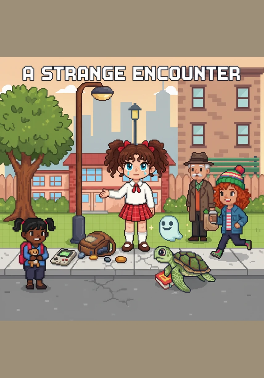 Once the bottle is empty, Mia absentmindedly tosses it onto the pavement instead of looking for a trash can. She continues walking toward school, unaware of the long journey the small piece of plastic is about to begin.