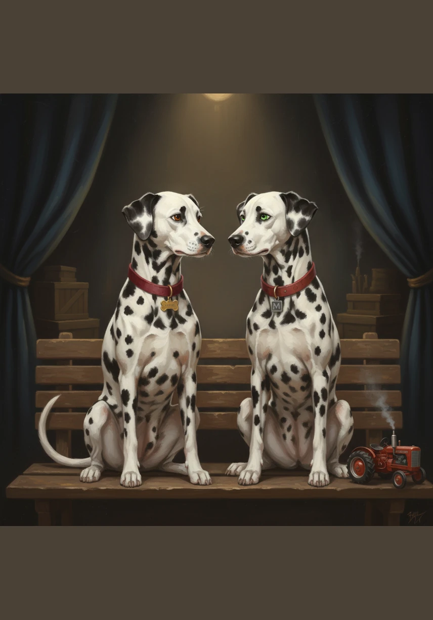 The two brothers sit side-by-side, their shoulders touching as they look at one another. They make a silent promise to listen and work together to make their performance a success.