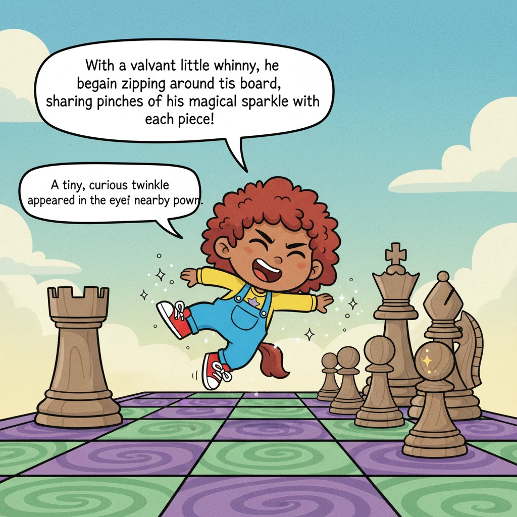 As Sir Jigglewick paused for a moment, he noticed all the other chess pieces – the pawns, rooks, bishops, and even the King and Queen – looked rather