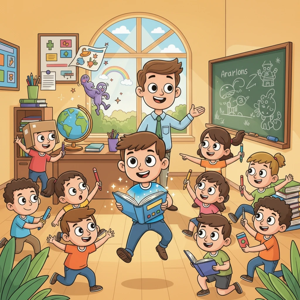 کلاس درس شاد آقای معلم - educational